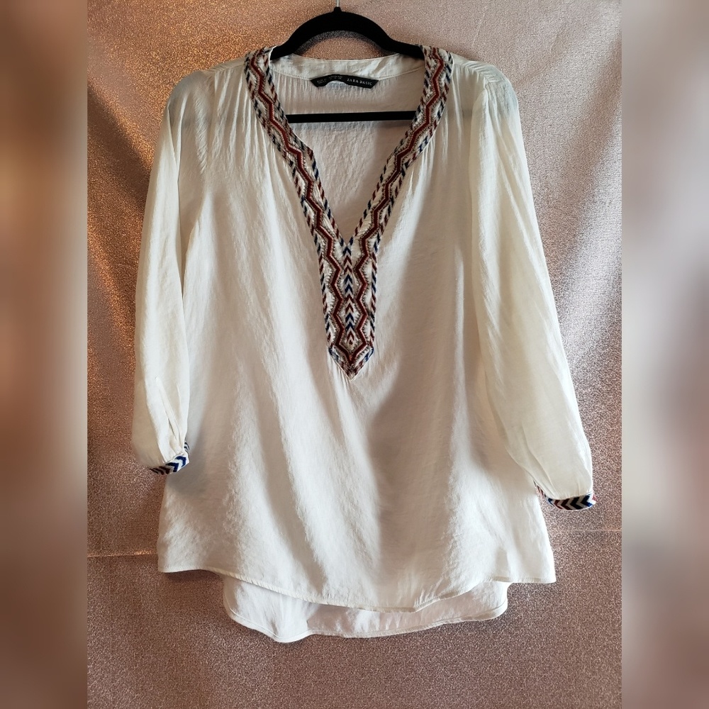 Zara Embroidered Tunic Small - Picture 1 of 8